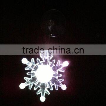 Acrylic LED RBG Flashing Snowflake With Sucker Suction Cup Ornament