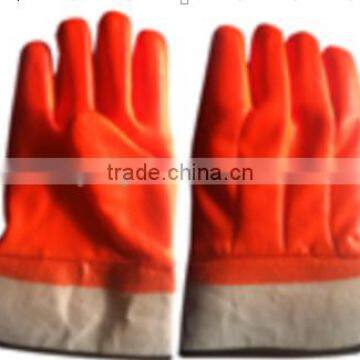 Fluorescent pvc canvas gloves for winter