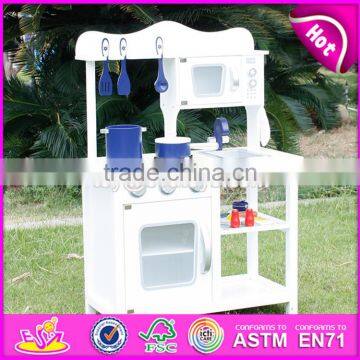 2017 New Design Children Pretend Play White Wooden Toy Kitchen Play Set W10C045W photo-5