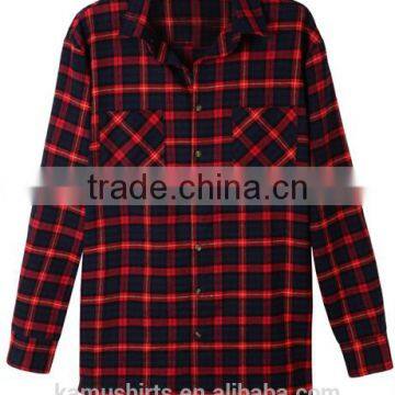 Womens Oversized Plaid Long Sleeve Flannel Boyfriend Shirt