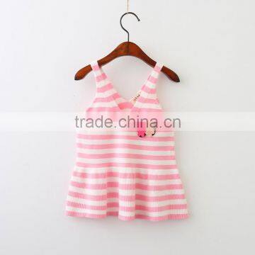 High Quality Autumn Children Clothing Girls Striped V Neck Sleeveless Sweater Vest photo-4