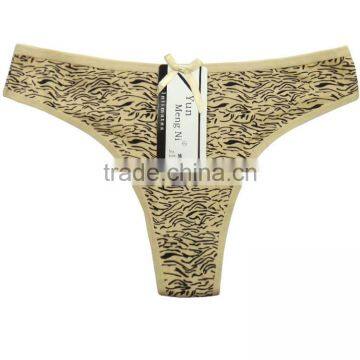 Yun Meng Ni Sexy Underwear Zebra Printed Women's T-back Soft Cotton Thong photo-3