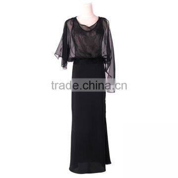 Full Length Chiffon Orange Colored Sexy One Piece Style Evening Dress photo-2