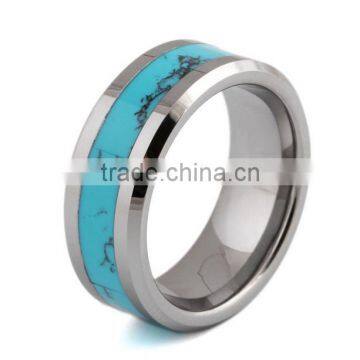 Unique design bezel turquoise women rings high quality mens turquoise finger rings for couple gifts