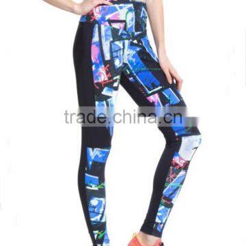 2017 Sublimation Printed Custom Women Cheap Fitness Skin Tight Yoga Pants Wholesale