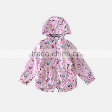 S60592B 2017 Girls Outwear Jacket Autumn Fashion Baby Girls Children Owl Print Long Sleeve Hoodie Jacket Outer Coat photo-2