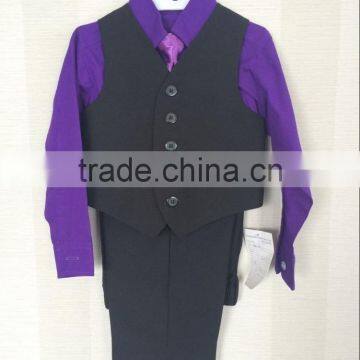 Latest Design High Quality China Formal Boy Vest Waistcoat Suit Factory photo-2