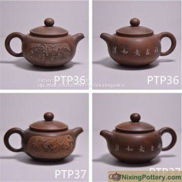 Beautiful Hand Carving Modern China New Design Round Tea Pot Tea Ware