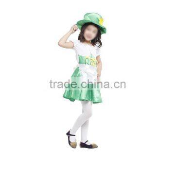 New Design Cute Little Girl Performance Green Elf Children Costume