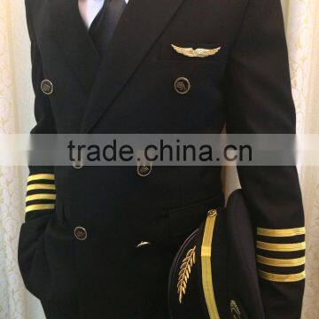 Juqian Good Quality Custom Winter Style Factory Price Green Mens Long Sleeve Airline Pilot Uniform for Captain photo-2