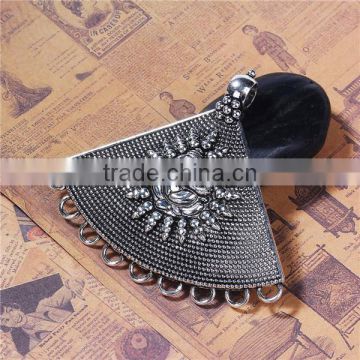 Zinc Based Alloy Boho Chic Connectors Triangle Antique Silver Elephant