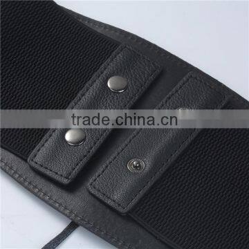 High Quality Black PU Leather Elastic Ladies Wide Waist Elastic Belts photo-2