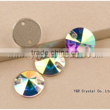 14mm 16mm Decorative Round Clear Glass Crystal Button Sew on Stones photo-4
