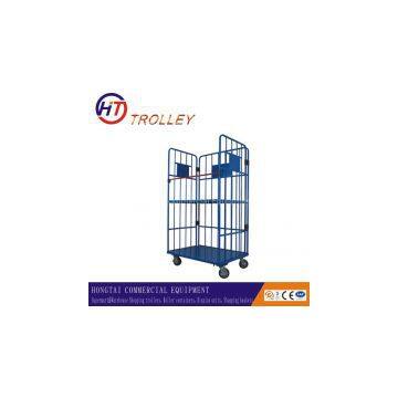 High quality foldable wire mesh roll container/cage trolleys logistic cargo trolley