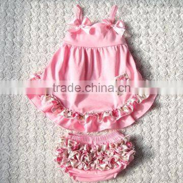 Wholesale floral cotton ruffle baby summer bathing sets M5040610