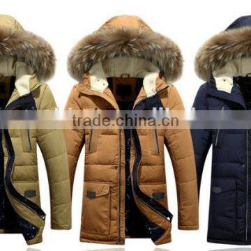 2017 Fur Hood Mens Padded Winter Custom Parka Jacket