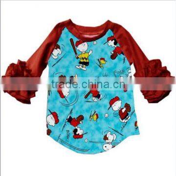 2017unique Fashion Clothes Raglan Sleeve Shirt of Toddler Girls Party Clothes Lovely Mouse Printed Boutique Girl Clothing photo-4