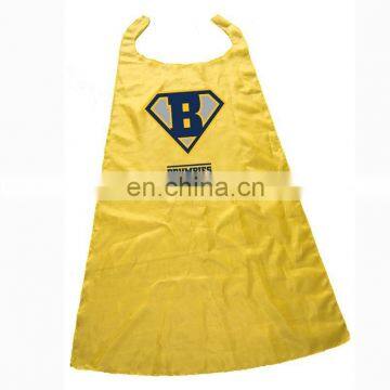 CAPE-0099 Party Halloween adult Custom logo yellow superhero cape/ costumes satin cape