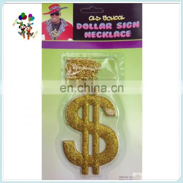 Gangster Rapper Costume Party Shimmering Pimp Dollar Sign Necklace HPC-0928