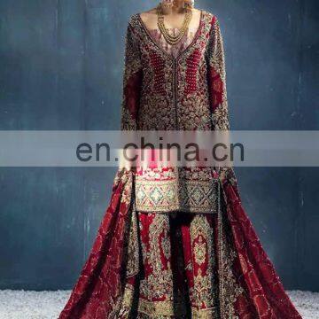 New Arrival Pakistani Bridal Wedding Sharara Dress 2016-2017