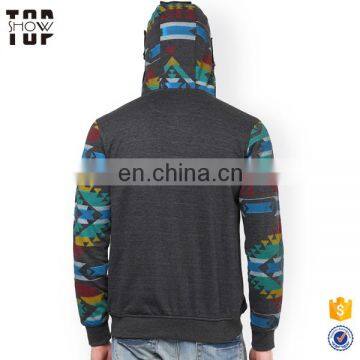 New arrival products grey zip up hoodies sublimation print