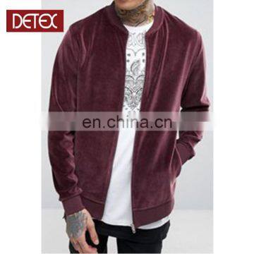 Red Men Varsity Sports Bomber Velvet Jacket