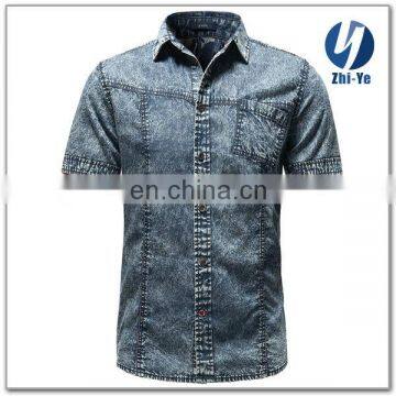 in Stock Items Latest Fashion Cotton Denim Shirt photo-3