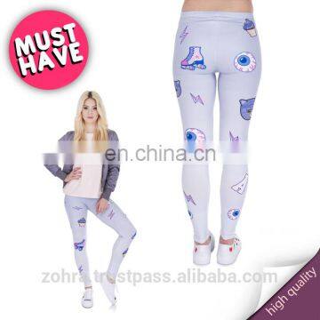 Pink and Purple Patches Stretch Yoga Crossfit Fit High Quality Gym Printed Custom Wholesale Pants Photo Girls Leggings for Woman