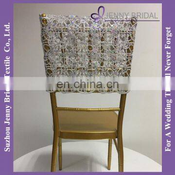 C449B silver chemical lace half back chair covers dubai fancy chair covers for weddings