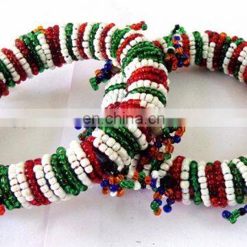 Belly Dance Bangles / Afghani Bangles / Pearl Beaded Bangles / Bohemian Jewelry / Christmas Gift / Gift for Her/ Vintage Bangles photo-5