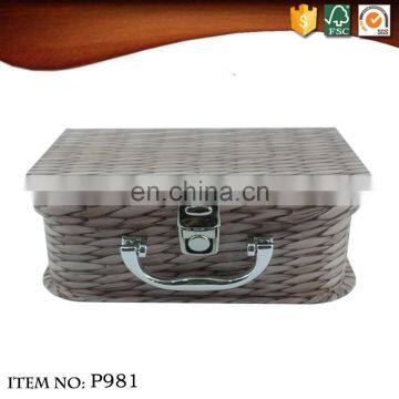 2017 Retro Suitcase Gift Box With Stripe Surface photo-2