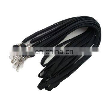 customized wholesale black polyester cheap plain lanyard