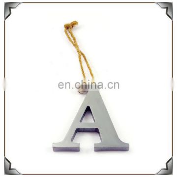 metal alphabet A with Tiny Bell christmas decoration