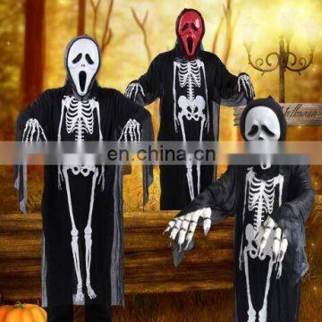 Halloween Costume Dress skull ghost shirt costume Skull Gloves carnival costumes