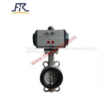 150LB PN16 wafer type pneumatic actuators control butterfly valve