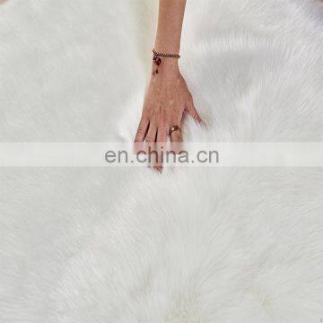 European Fashion Luxury Round Shape Solid Color Washable Bedroom Living Room Fluffy Faux Fur Carpet Rug photo-5