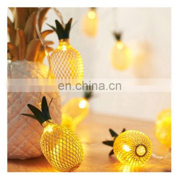 Led metal iron pineapple mesh christmas String Lights garden bedroom decoration indoor party wedding waterproof fairy light