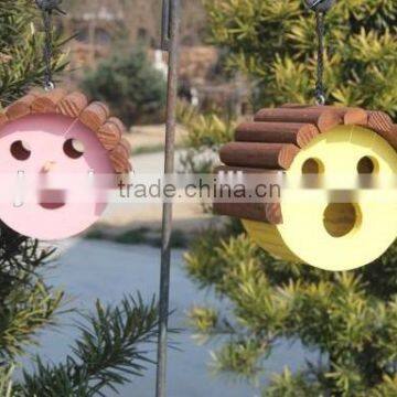 Mini outdoor wooden bird houses