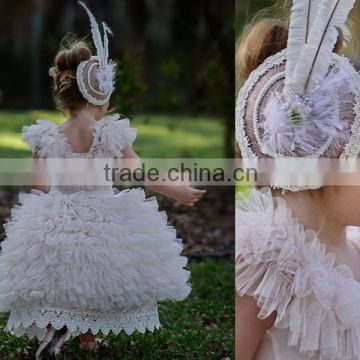 Baptism Dress white Lace,Tulle Fashion Baby Girls Maxi Dress Ruffle Tiered Dress