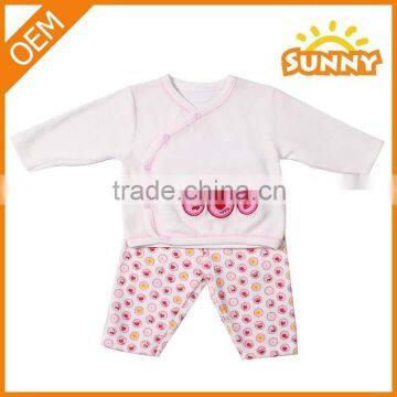 Wholesale Lovely Velvet Long sleeve baby girl clothing set