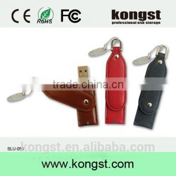 KOngst fashional Hot Selling Customized Leather USB Flash Drive,Keychain usb,