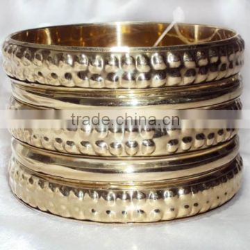 Brass Dotted Design Bangle Set Of 5 Piece 13709