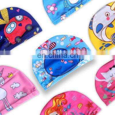 Factory Custom Cartoon Animal Children Swimming Cap Girls Boys Swimming Hat Elastic Kids Pool Swimming Cap 1-10 Years Old photo-3