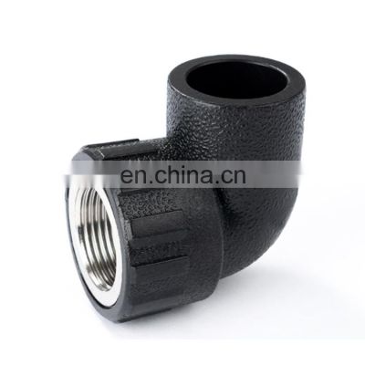 Pe Equal Factory Hdpe Pipe Fitting Hot Fusion Female Thread Elbow 90