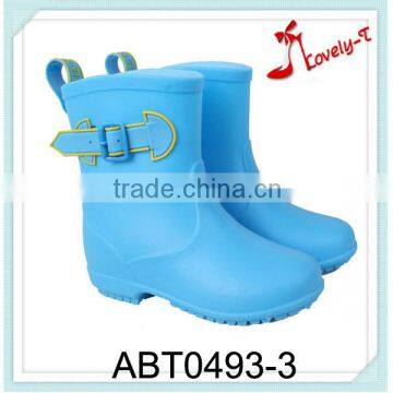 Comfort girls boots low heel ankle rain boots with buckle