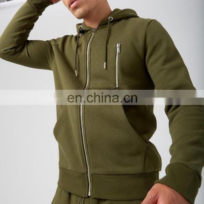 high quailty custom Breathable pocket cotton hooded full zipper mens sweatshirt hoodies