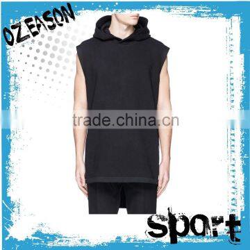 China top supplier custom wholesale longline hoodie no drawstring