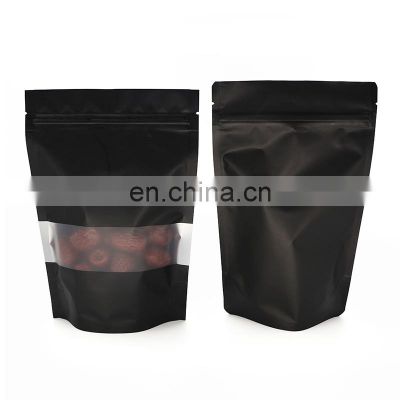 Sale Of Window Type Paper Bag Aluminum Foil Inside Zip Lock Stand Up Pouches For Date Nuts Snacks Packaging