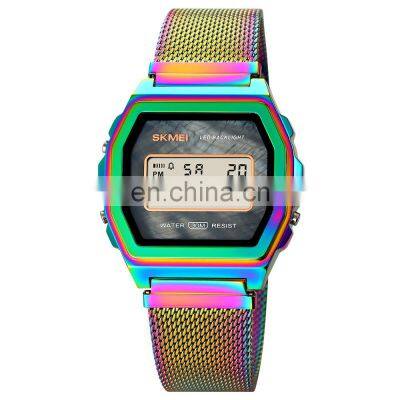 Skmei 1806 3atm Waterproof Japan Movt Digital Watch Stainless Steel Mesh Band Watch for Men Women