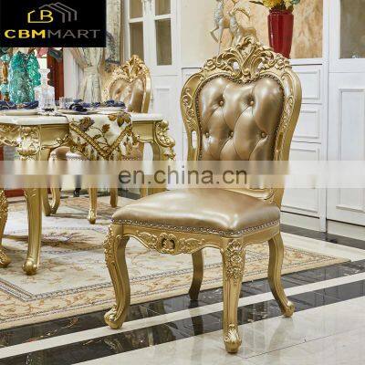 Antique dining room sets Genuine leather dining chair and table